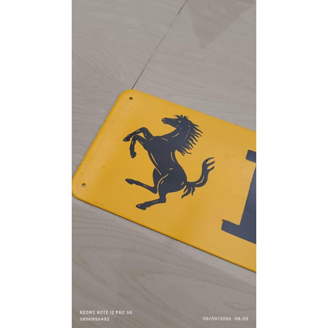 Vintage Ferrari Metal Sign Advertising 2026 Reproduction 1.3mm Heavy Steel Decor For Sale - Image 4 of 11