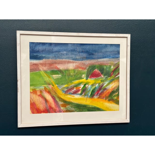Paper Lars Bertle, Mot Berget, 1987, Watercolor on Lithograph, Framed For Sale - Image 7 of 13