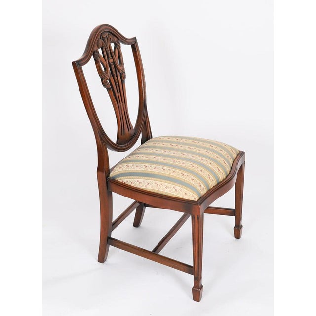 Mid-Century English Harrods Shield Back Dining Chairs, Set of 12 For Sale - Image 11 of 17