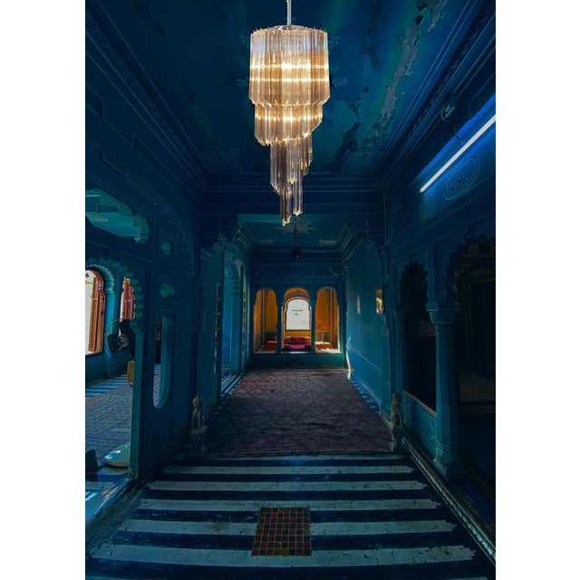 Gray Murano Glass Quadriedri Prisms Chandelier, 1980s For Sale - Image 8 of 18