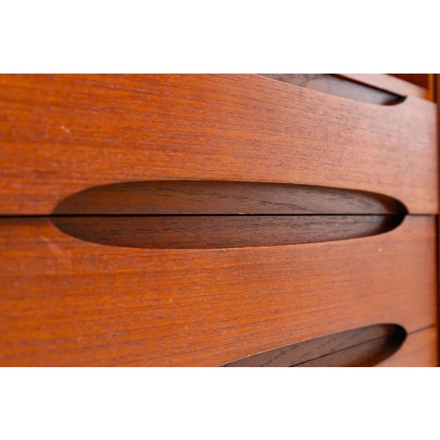 Brown Large Danish Teak Veneered Highboard, 1960s For Sale - Image 8 of 18