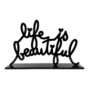 Mr. Brainwash, Life Is Beautiful (Black), Rare Signed Metal Sculpture