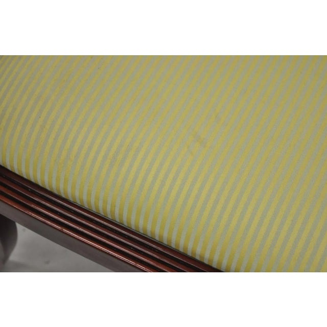 Late 20th Century Duncan Phyfe Regency Empire Style Carved Mahogany Brass Lyre Window Bench For Sale - Image 11 of 12