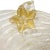 Glass Vintage Murano Gold Flecks White Swirl Italian Art Deco Style Glass Applied Flowers Fan Shape Vase For Sale - Image 7 of 10