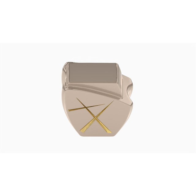 Metal Agostina Line 1 Light Oyster/Gold Side Table from Eje-Design For Sale - Image 7 of 11