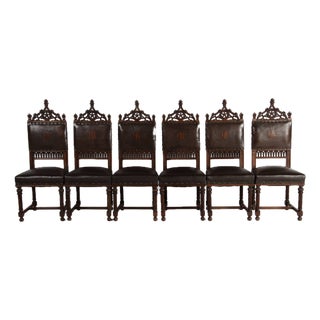 Antique Neo-Gothic Chairs, 1910, Set of 6 For Sale