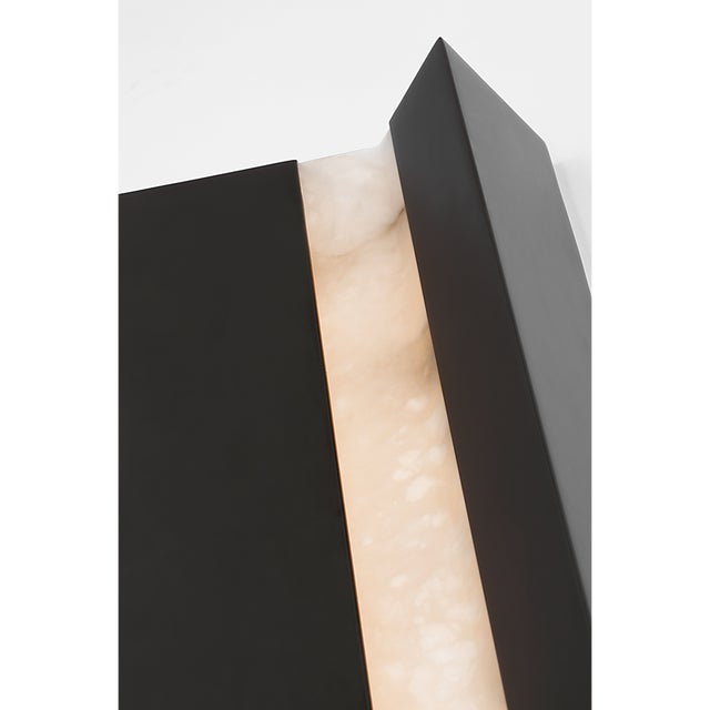 Anne-Marie Barton for Visual Comfort Signature Austera 20" Sconce in Matte Carbon with Alabaster For Sale In Houston - Image 6 of 9