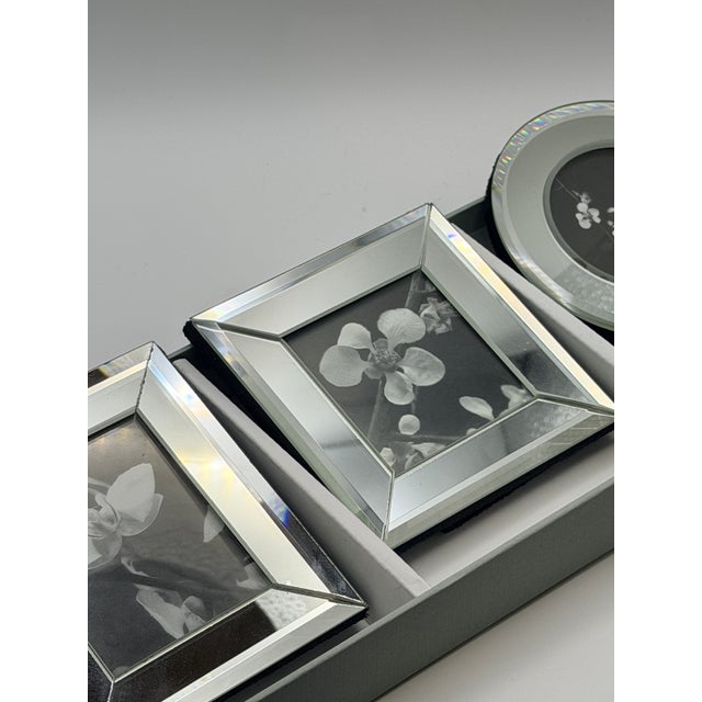 2010s Restoration Hardware Mini Mirrored Picture Frames – Set of 3, Modern Minimalist Design For Sale - Image 5 of 6