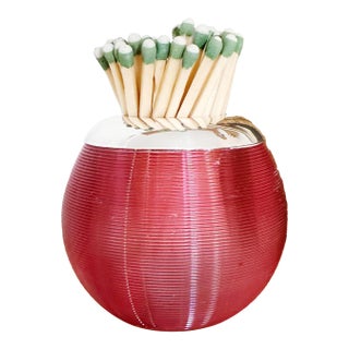 Antique English Sterling Silver and Pink Glass Match Striker For Sale