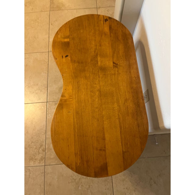 Great Wood Vintage Kidney-Shaped Accent Table For Sale - Image 4 of 12