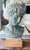 Vintage Head Bust in Stone, Verdigris Finish For Sale - Image 4 of 5