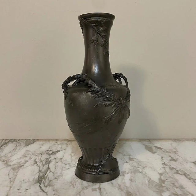 Art Deco Early Art Deco Period Pewter Vase For Sale - Image 3 of 11