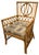 Wood Palecek Rattan Armchair With Custom Leaf Upholstery | Campaign, Boho, Coastal Chair For Sale - Image 7 of 12