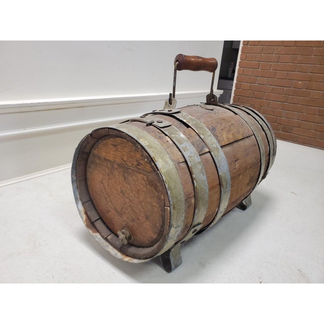 Antique 19th Century Naval Merchantman Grog Barrel With Iron Bale Handle For Sale In Portland, ME - Image 6 of 10