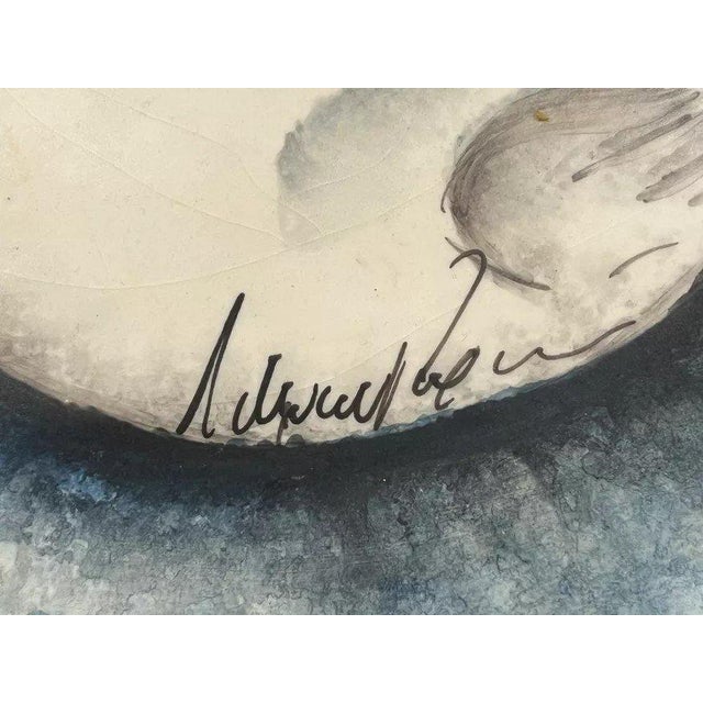 Large Art Deco Grooved Ceramic Dish with Doves, 1940s For Sale - Image 3 of 5