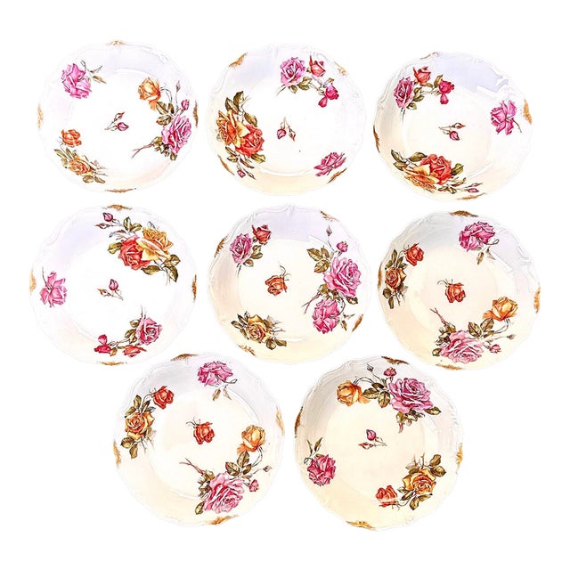 Limoges Ahrenfeldt Depose Porcelain Lunch / Dinner Bowls - Set of 8 For Sale