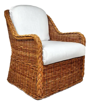 Vintage Wicker Work Style Wicker Rattan Lounge Chair