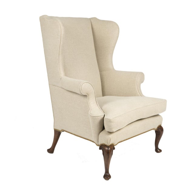 Late 19th Century Mahogany Frame Upholstered Wing Chair For Sale - Image 13 of 13
