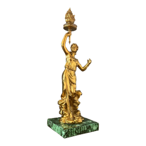 1960s Bronze & Porcelain Statue