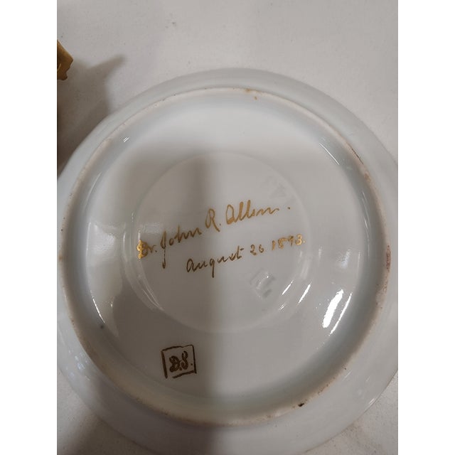 English Late 19th Century Fabulous Signed Austrian Antique Teacup and Saucer Dated 1893 For Sale - Image 3 of 6