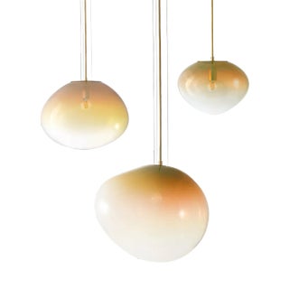 Sirius Amber Iridescent Pendants Size M, L & XL by Simone Lueling for Eloa, Set of 3 For Sale