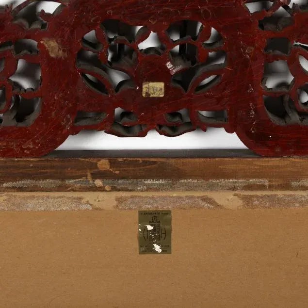 Antique Chinese Carved and Painted Mirror For Sale In Greensboro - Image 6 of 12