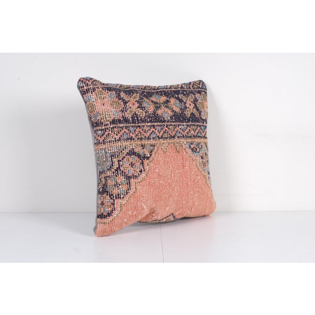 Mid-Century Modern Oushak Rug Peach Pillow Cover 20'' X 20'' For Sale - Image 3 of 4