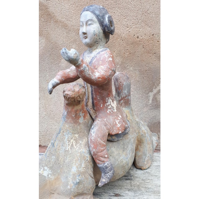 Chinese Tang Dynasty Artist, Sculpture of a Camel, 1800s, Terracotta For Sale - Image 15 of 18