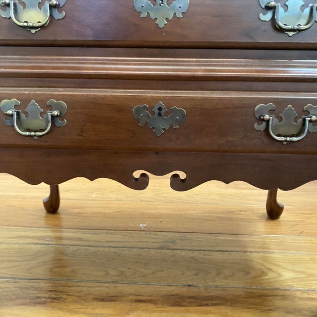 Maddox Colonial Reproductions Cherrywood Queen Anne Style Slant-Front Secretary Desk For Sale - Image 4 of 17
