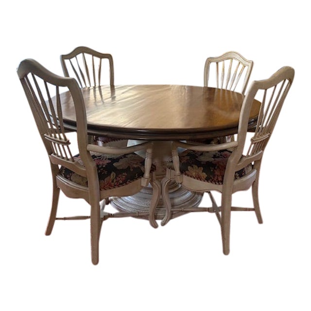 Mid-Century Drexel Heritage Pedestal Table - Set of 5 For Sale