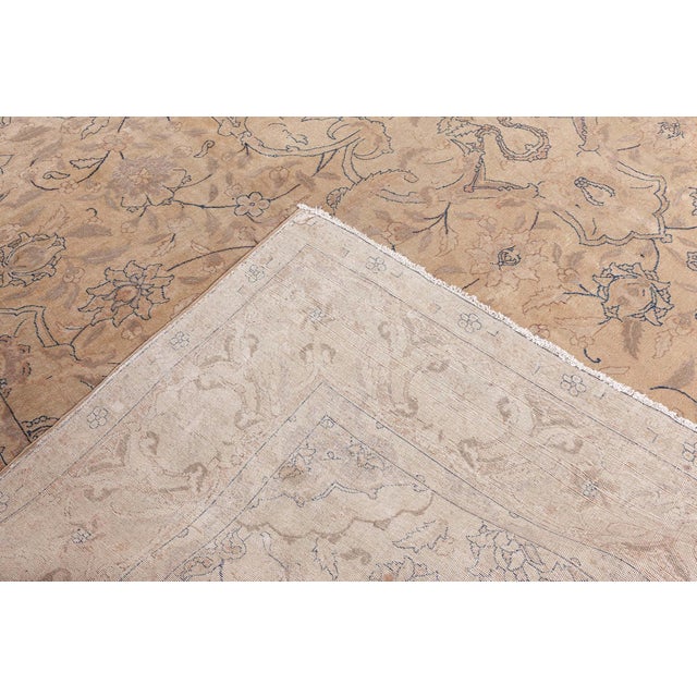 Persian Antique Persian Tabriz Handmade Wool Rug For Sale - Image 3 of 9
