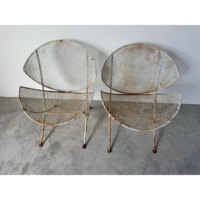 1960s 1960’s Vintage Maurizio Tempestini for Salterini “Clamshell” or “Orange Slice” Outdoor Chairs – Pair For Sale - Image 5 of 12