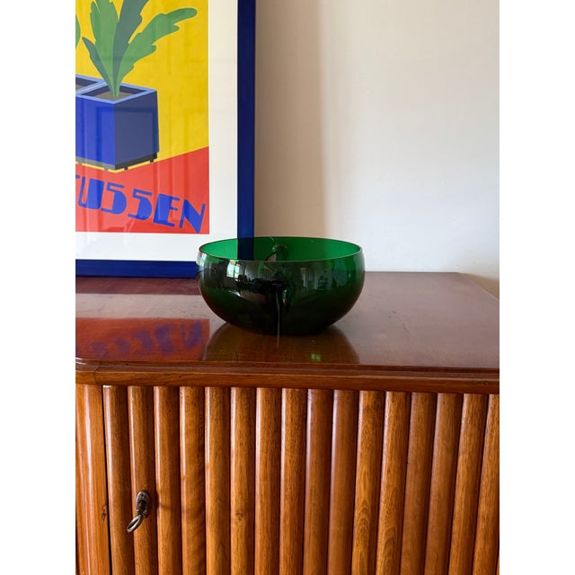 Green Mid-Century Green Glass Bowl / Centerpiece, Italy 1960s For Sale - Image 8 of 13