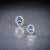 Natural Finely Faceted Quality blue Sapphire and Diamond halo Earrings set in 14k White Gold with a total of 1.68 TCW...