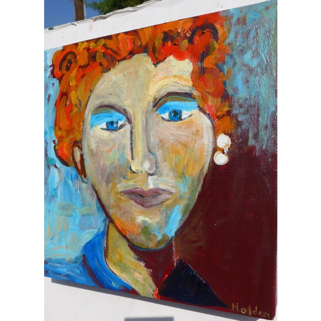 Contemporary "Lady With the Pearl Earring" Portrait Oil Painting For Sale - Image 4 of 8