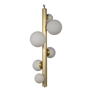 NOIR Orellana Vertical Orb Chandelier in Antique Brass