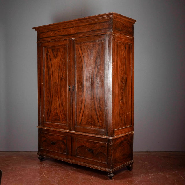 Two Door Lacquered Wardrobe with Internal Compartment at the Base, Italy, Late 19th Century For Sale - Image 9 of 18