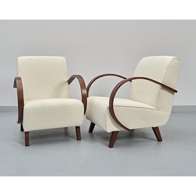 Bouclé Armchairs by Jindřich Halabala, 1930s, Set of 2, in Restored conditions. Designed 1920 to 1949 I have official...