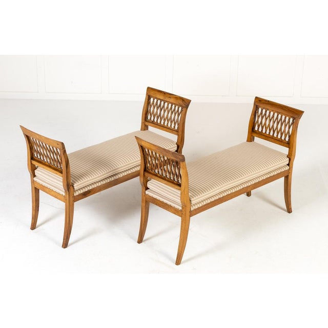 19th Century French Walnut Window Seats, Set of 2 For Sale - Image 3 of 6