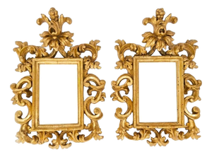 Antique Baroque Italian Carved and Gilded Frames, 1750s, Set of 2