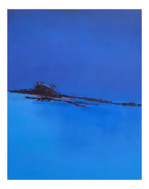 Moonlight II, Abstract Landscape Painting, Contemporary Bold Colors, 2014