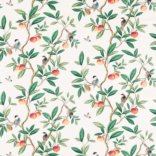 Harlequin Ella Fabric in Fig Blossom/Fig Leaf/ Nectarine For Sale