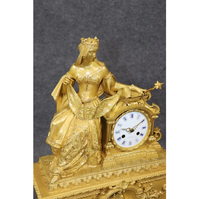 Antique French 19th C. English Style Mantle Clock by Guenee For Sale - Image 15 of 17