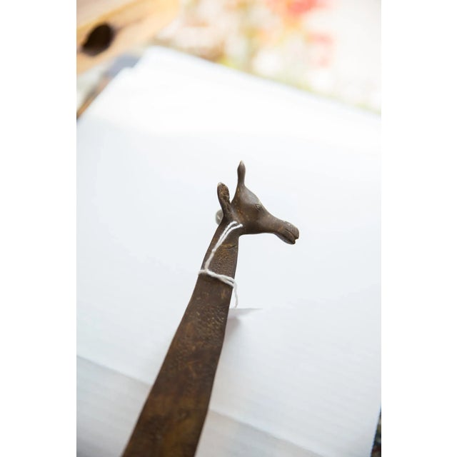 Vintage African Bronze Alloy Giraffe For Sale - Image 4 of 10
