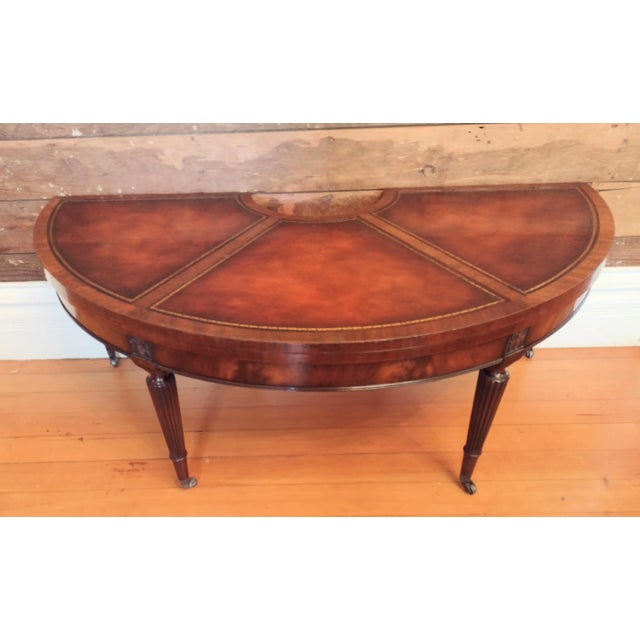 Weiman 1950's Vintage Mahogany Half Moon- Full Moon Coffee Table With Lazy Susan For Sale - Image 4 of 13