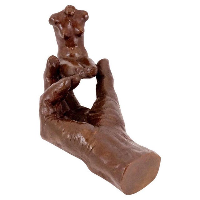 Art Nouveau Sculpture, 20th Century, Brown Patinated Bronze For Sale - Image 9 of 9