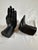Mid-Century Modern A Pair of Black Ceramic Hands Book Ends For Sale - Image 3 of 7