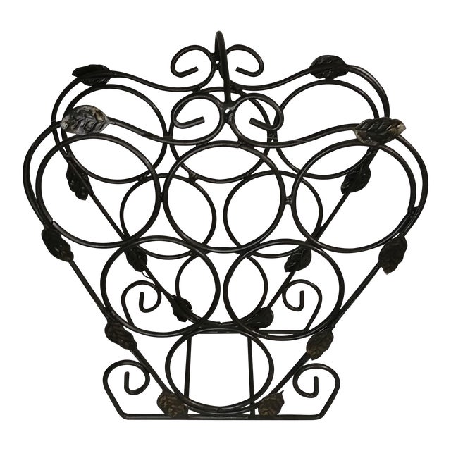Vintage Gray Iron Wine Rack Chairish