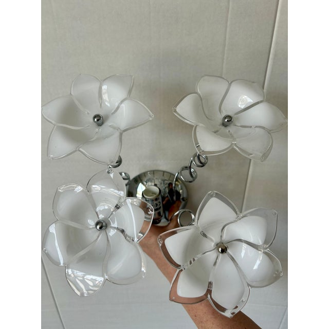 Metal Cloe Wall Lamp in White Murano Glass, 2004, Set of 2 For Sale - Image 7 of 7