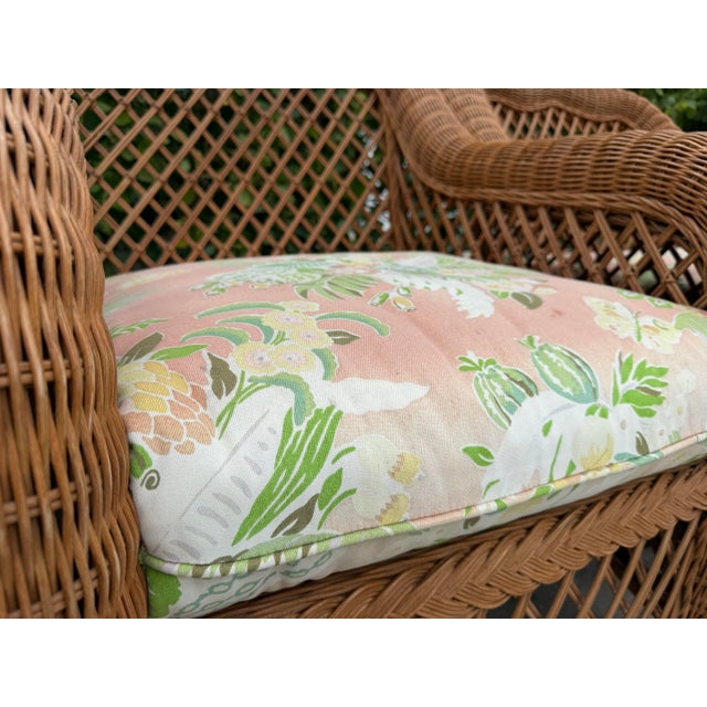 Vintage Palm Beach Style Rolled Arm Wicker Lounge Chairs – A Pair For Sale - Image 12 of 12